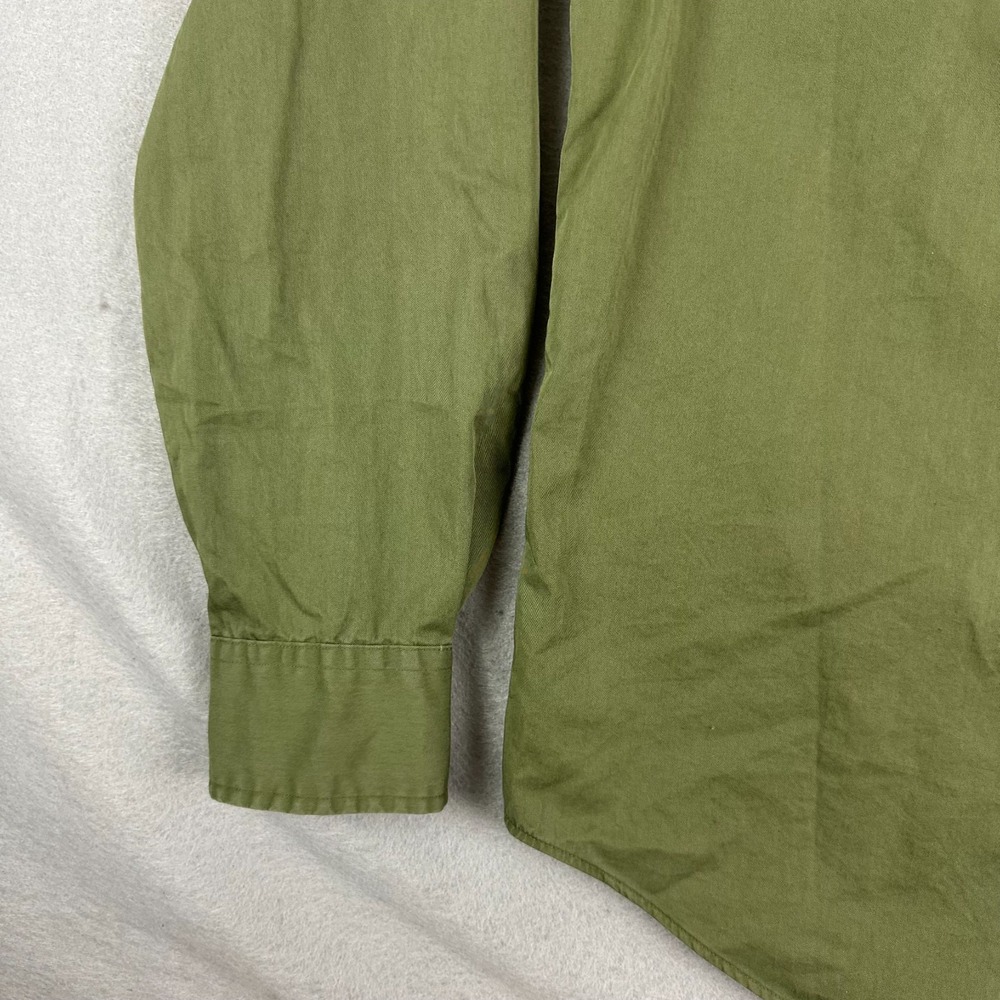Polo Ralph Lauren Mens Twill Utility Shirt M Green Classic Fit snap long sleeve - Picture 14 of 16